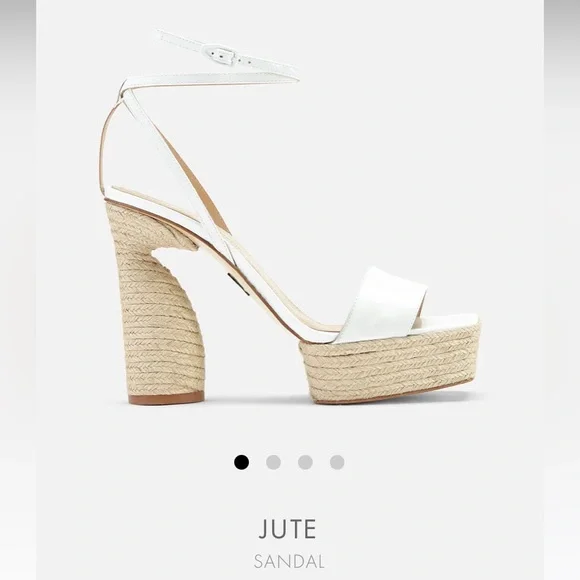 NWT Paul Andrew patent leather square toe strappy espadrille platform sandals
